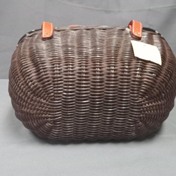 RARE! Vintage NEW WITH TAG! Dk Brown/Tomato KATE SPADE "HENLEY" Wicker Purse Bag - Picture 9 of 15
